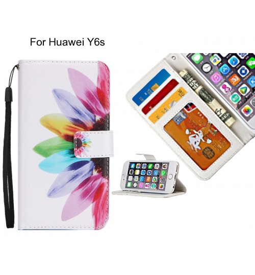 Huawei Y6s case 3 card leather wallet case printed ID