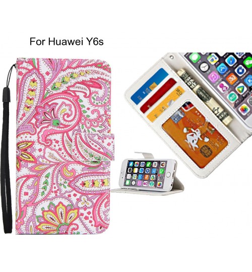 Huawei Y6s case 3 card leather wallet case printed ID