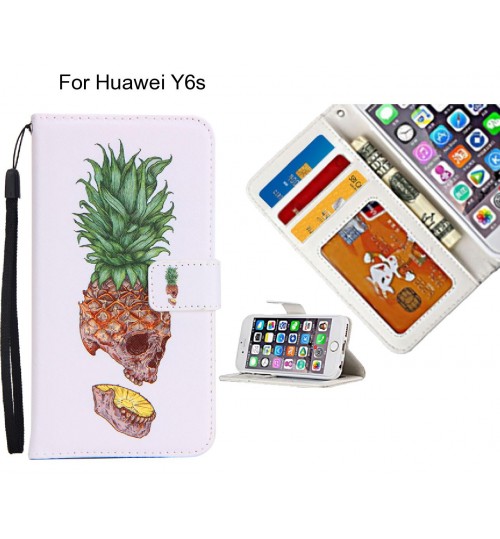 Huawei Y6s case 3 card leather wallet case printed ID