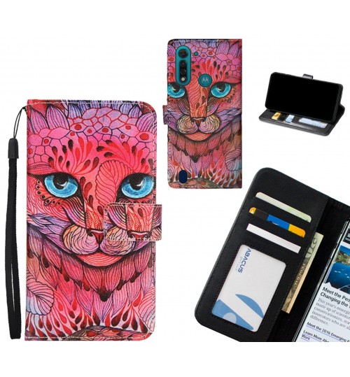 Moto G8 Power Lite case 3 card leather wallet case printed ID