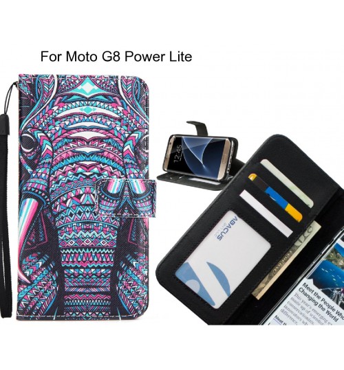 Moto G8 Power Lite case 3 card leather wallet case printed ID