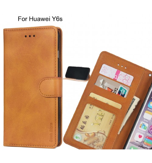 Huawei Y6s case executive leather wallet case
