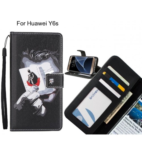 Huawei Y6s case 3 card leather wallet case printed ID