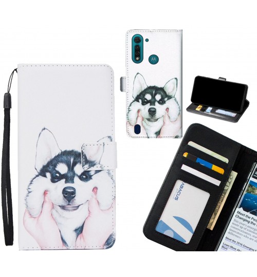 Moto G8 Power Lite case 3 card leather wallet case printed ID