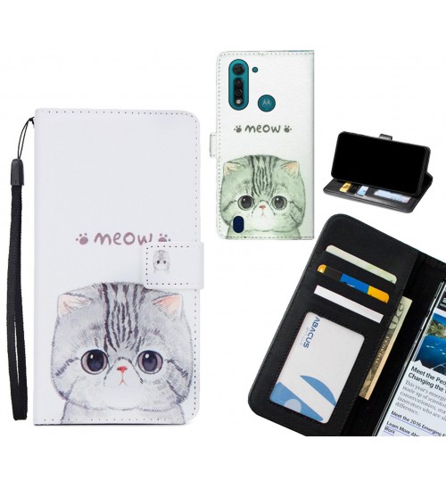 Moto G8 Power Lite case 3 card leather wallet case printed ID