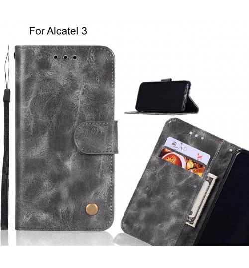 Alcatel 3 Case Vintage Fine Leather Wallet Case