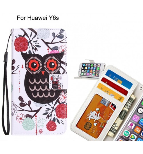 Huawei Y6s case 3 card leather wallet case printed ID