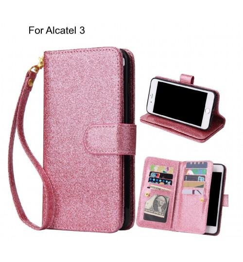 Alcatel 3 Case Glaring Multifunction Wallet Leather Case