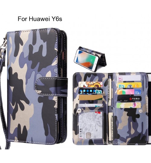 Huawei Y6s Case Camouflage Wallet Leather Case