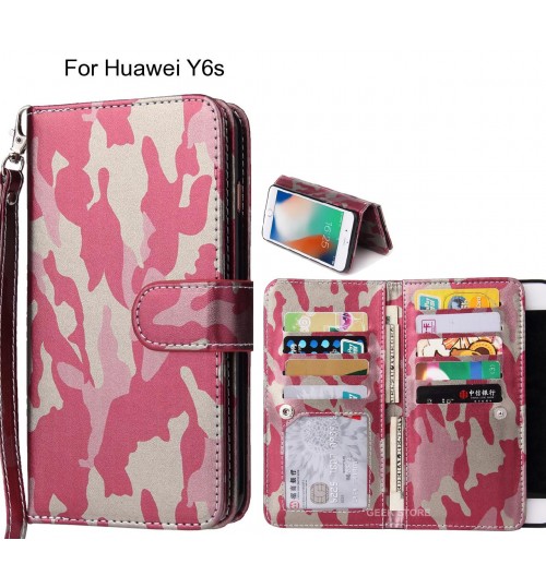 Huawei Y6s Case Camouflage Wallet Leather Case