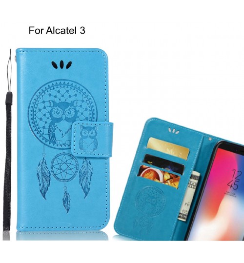 Alcatel 3 Case Embossed wallet case owl