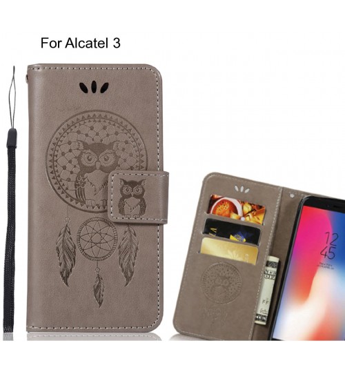 Alcatel 3 Case Embossed wallet case owl