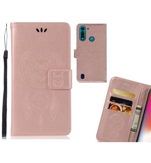 Moto G8 Power Lite Case Embossed wallet case owl