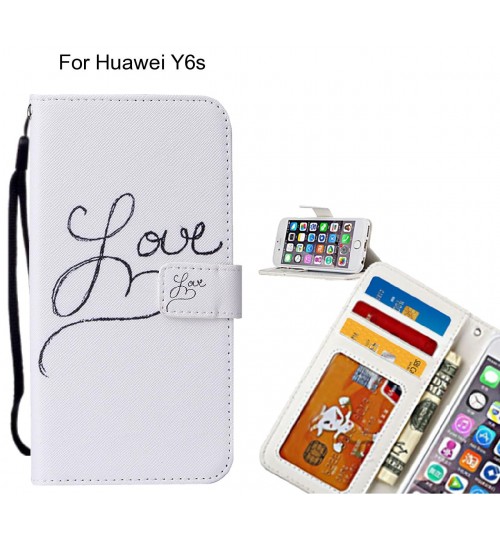 Huawei Y6s case leather wallet case printed ID