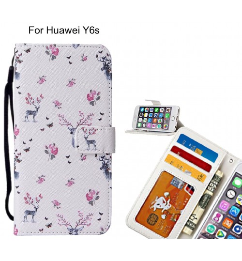 Huawei Y6s case leather wallet case printed ID