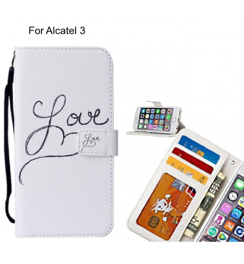 Alcatel 3 case leather wallet case printed ID