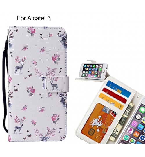 Alcatel 3 case leather wallet case printed ID