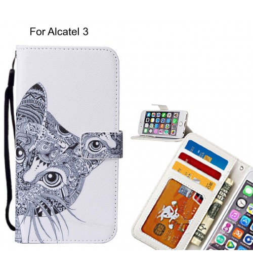 Alcatel 3 case leather wallet case printed ID