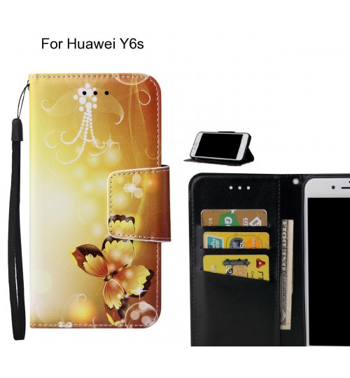 Huawei Y6s Case wallet fine leather case printed