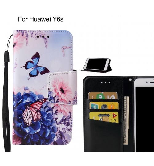 Huawei Y6s Case wallet fine leather case printed