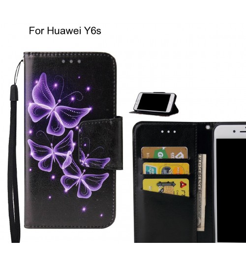 Huawei Y6s Case wallet fine leather case printed