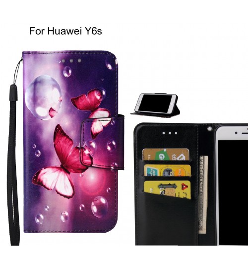 Huawei Y6s Case wallet fine leather case printed