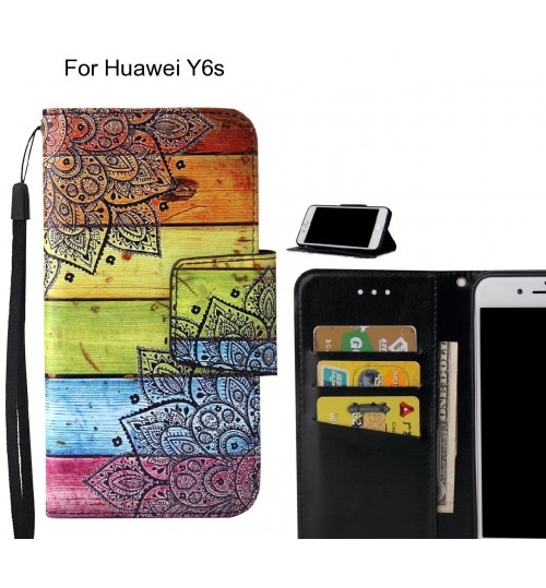 Huawei Y6s Case wallet fine leather case printed