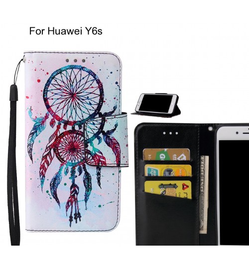 Huawei Y6s Case wallet fine leather case printed