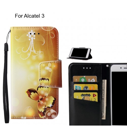 Alcatel 3 Case wallet fine leather case printed