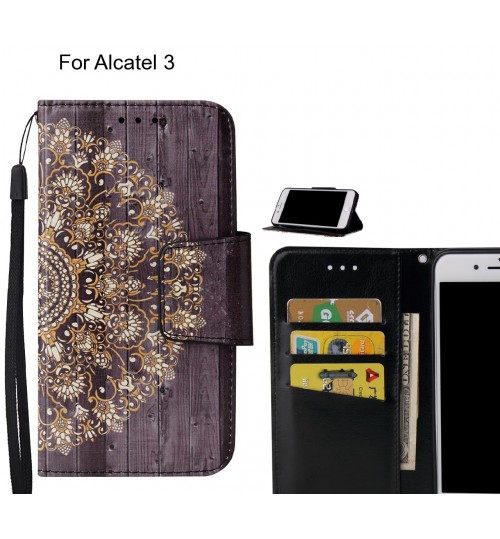 Alcatel 3 Case wallet fine leather case printed