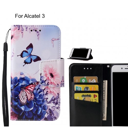 Alcatel 3 Case wallet fine leather case printed