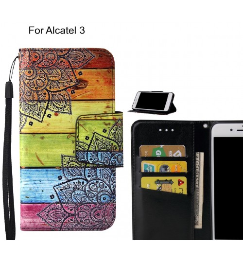 Alcatel 3 Case wallet fine leather case printed