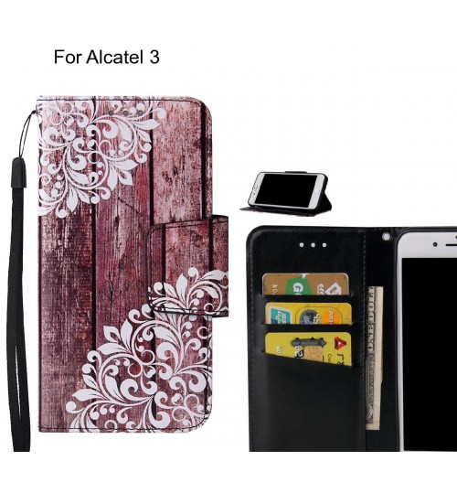 Alcatel 3 Case wallet fine leather case printed
