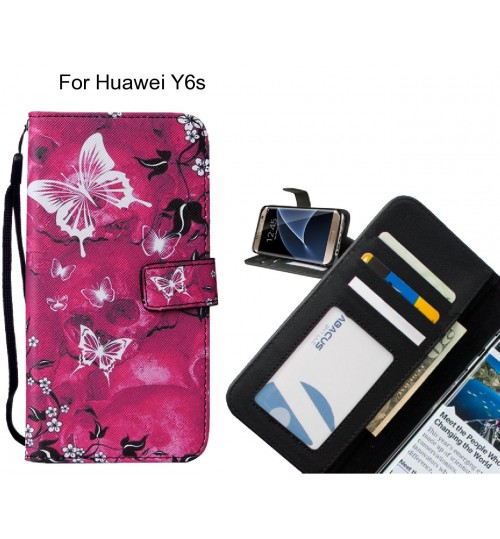 Huawei Y6s case leather wallet case printed ID
