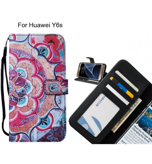 Huawei Y6s case leather wallet case printed ID