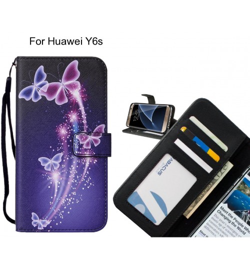 Huawei Y6s case leather wallet case printed ID