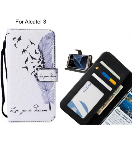 Alcatel 3 case leather wallet case printed ID