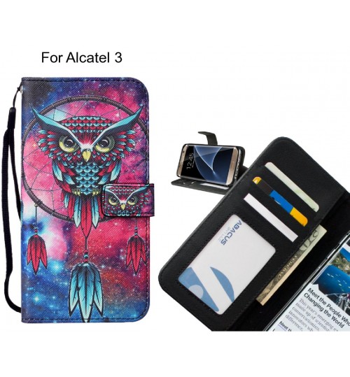 Alcatel 3 case leather wallet case printed ID