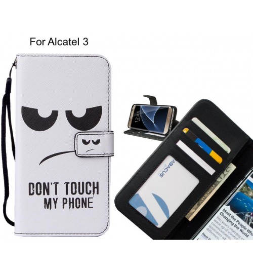 Alcatel 3 case leather wallet case printed ID