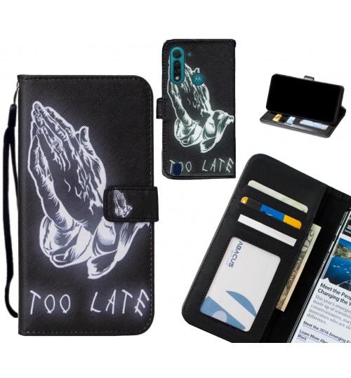 Moto G8 Power Lite case leather wallet case printed ID