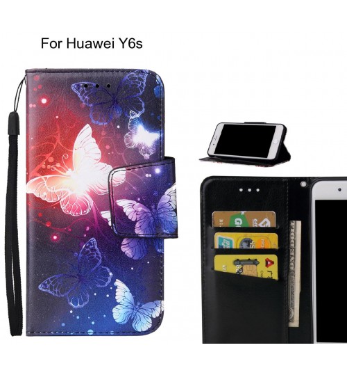 Huawei Y6s Case wallet fine leather case printed