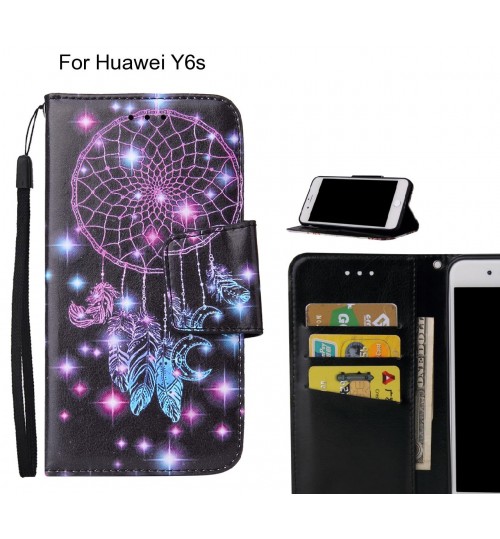 Huawei Y6s Case wallet fine leather case printed