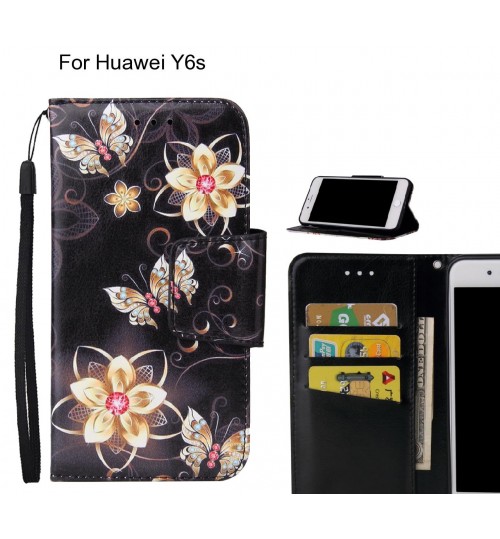 Huawei Y6s Case wallet fine leather case printed