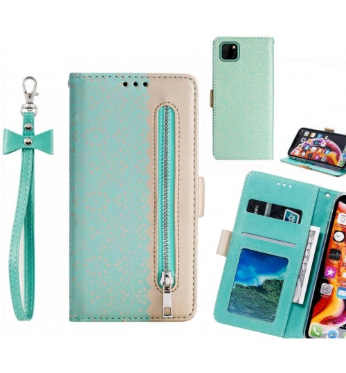 Huawei Y5p Case Multifunctional Wallet Case - Green