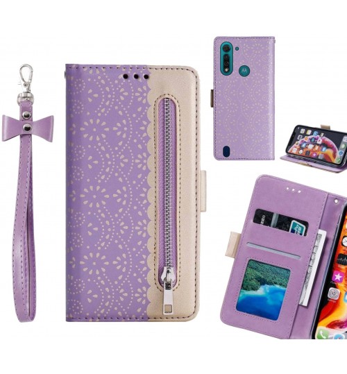 Moto G8 Power Lite Case Multifunctional Wallet Case - Purple