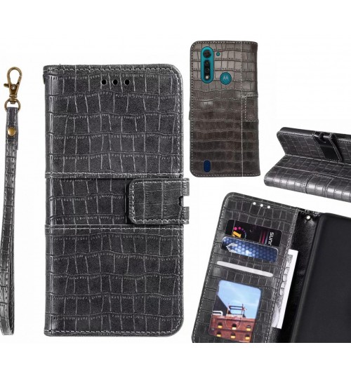 Moto G8 Power Lite case croco wallet Leather case