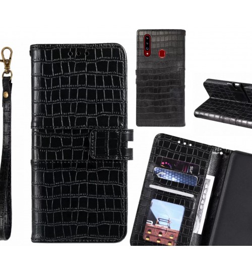 Samsung Galaxy A20s case croco wallet Leather case