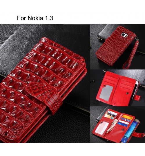 Nokia 1.3 case Croco wallet Leather case