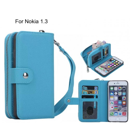 Nokia 1.3 Case Coin Wallet Case Full Wallet Leather Case - Sky Blue