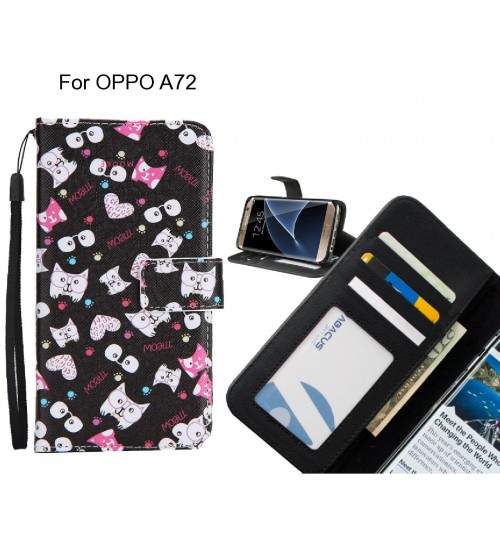 OPPO A72 case 3 card leather wallet case printed ID